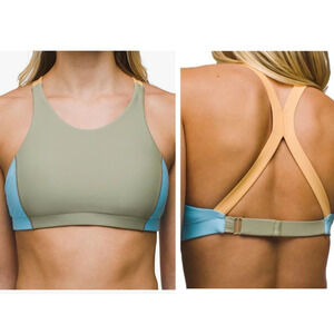 Prana Baja Bound Swim Top Womens S Sweet Agave Color Block Bikini Beach Vacation